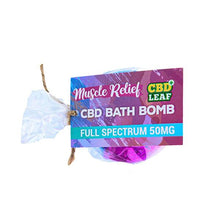 Load image into Gallery viewer, CBD Leaf 100mg CBD Bath Bomb - Muscle Relief
